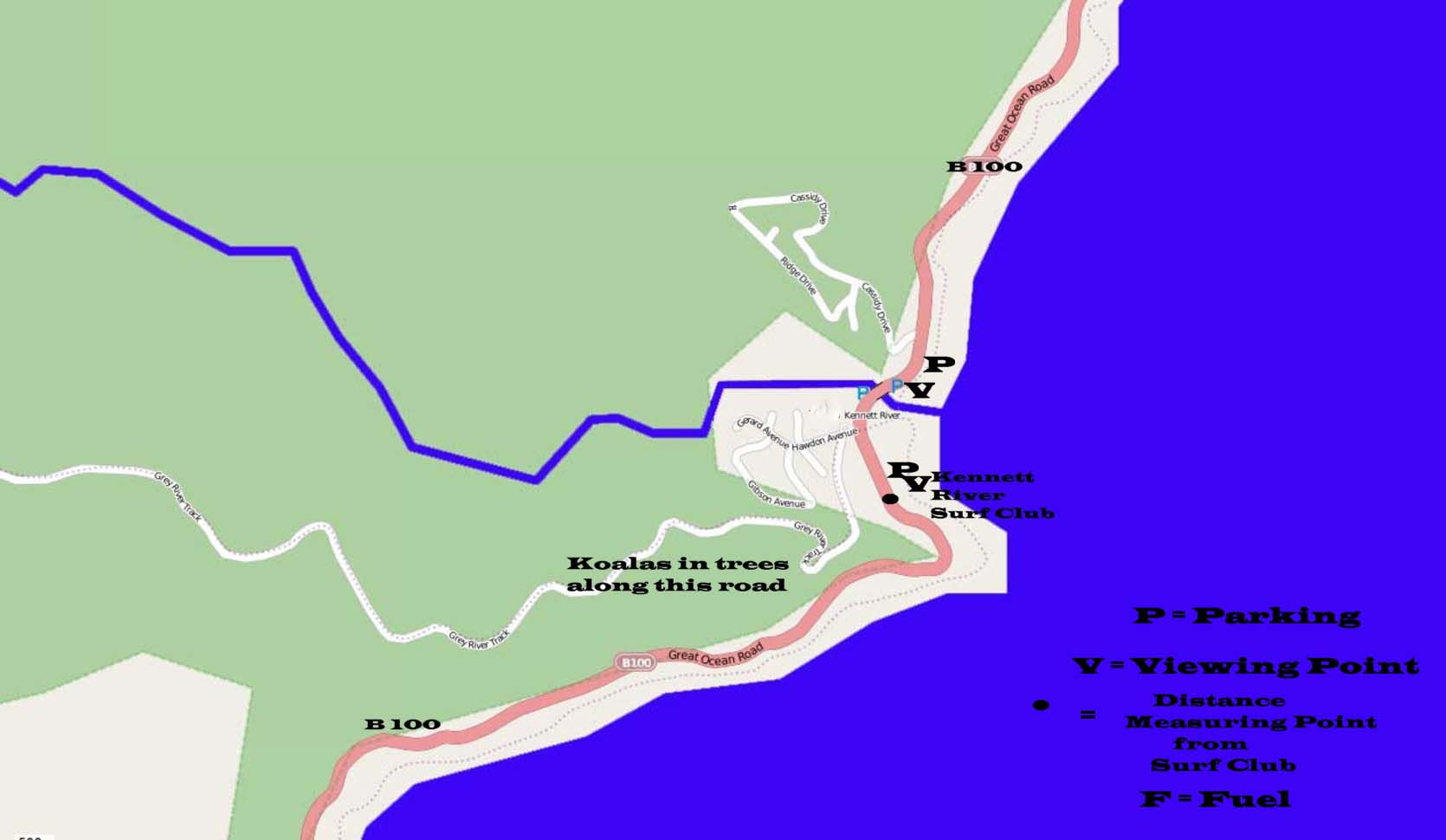 Great Ocean Road Map Kennett River