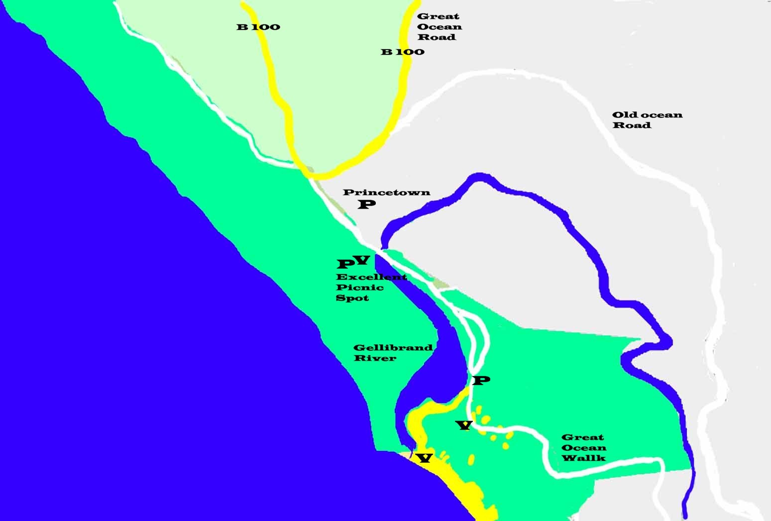 Great Ocean Road Map
                Princetown